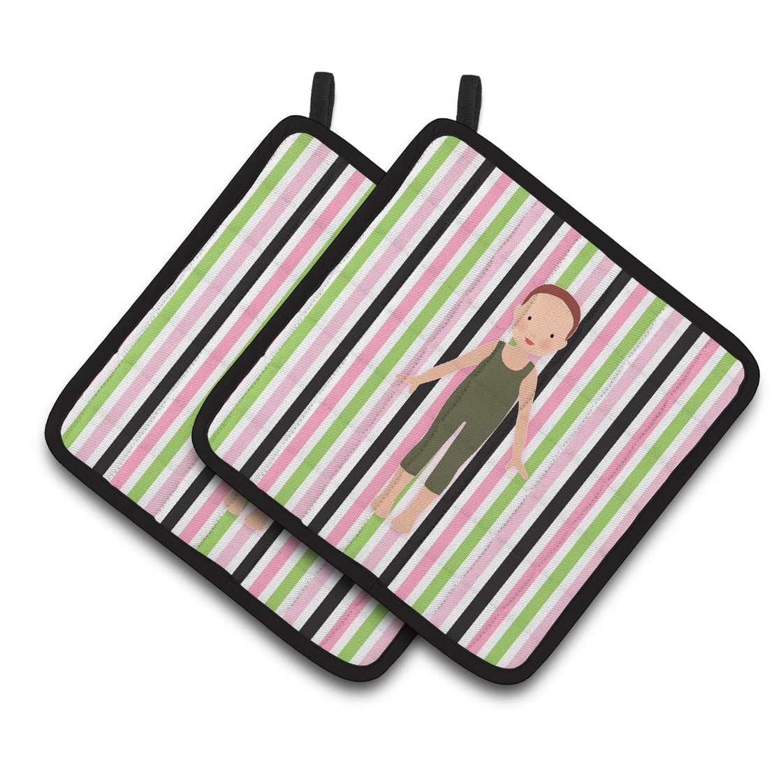 Caroline's Treasures Dancer Bikatard Flexed Hands Pair of Pot Holders