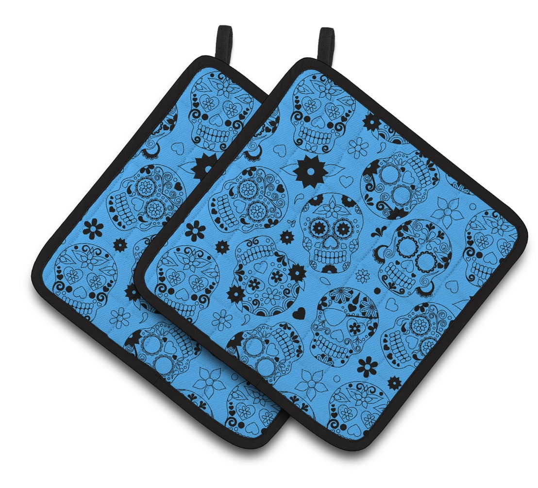 Caroline's Treasures Day of the Dead Red Pair of Pot Holders