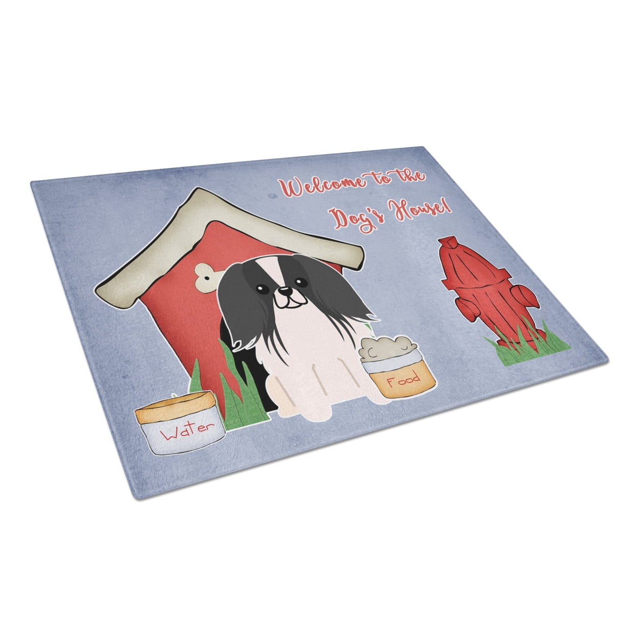 Caroline's Treasures Dog House Collection Pekingnese Black White Glass Cutting Board Large