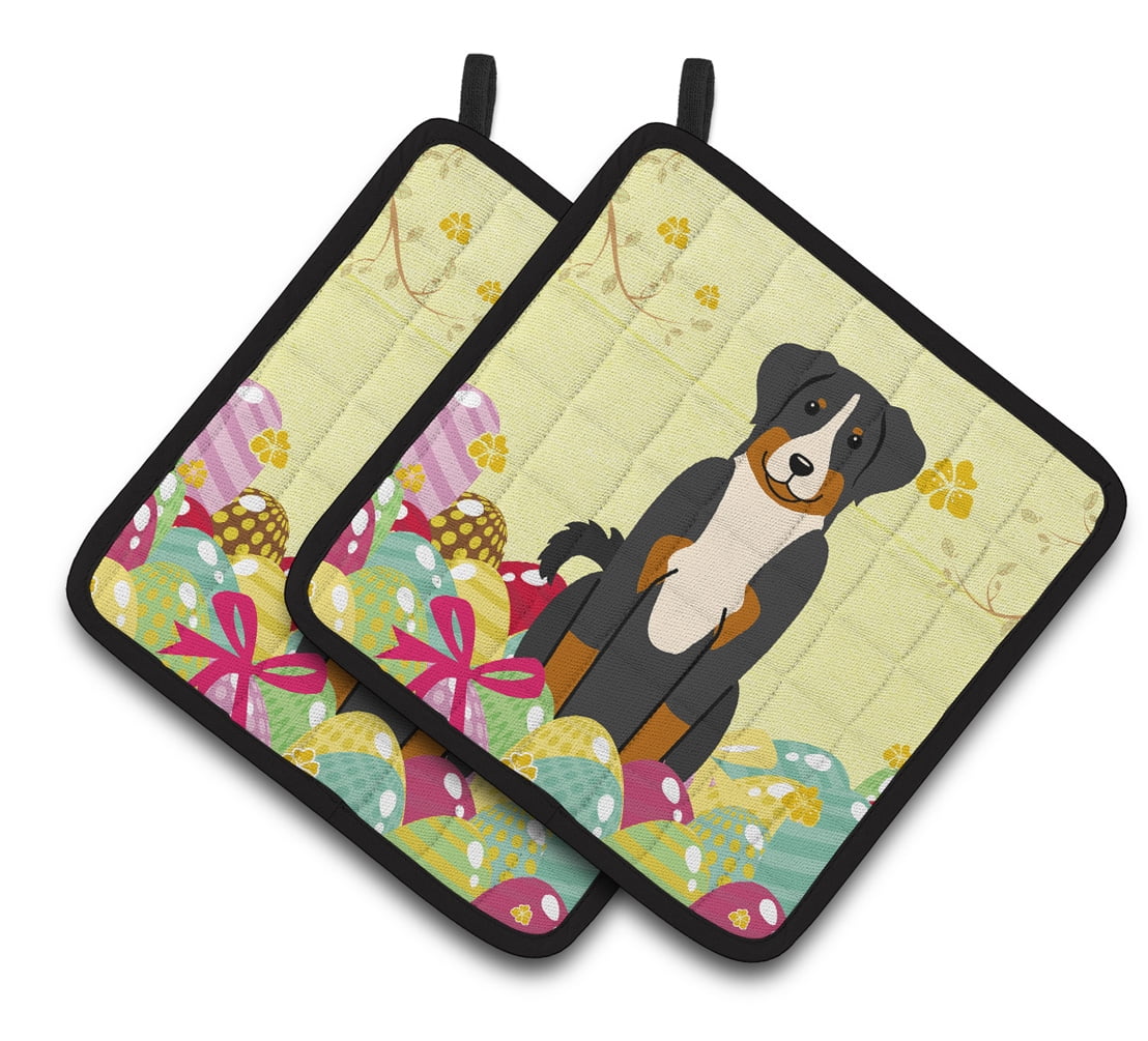 Easter Appenzeller Sennenhund Pair of Pot Holders