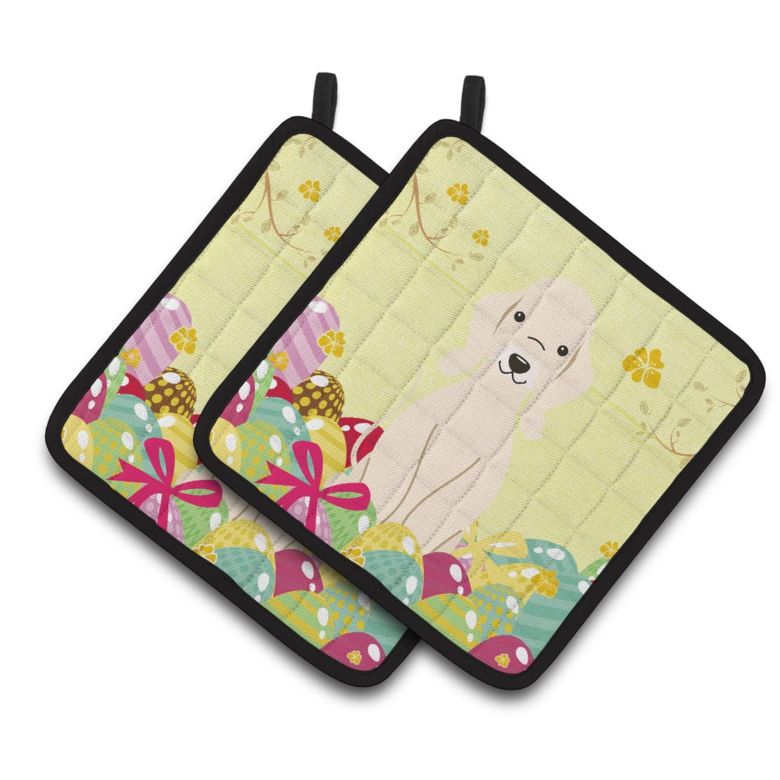 Caroline's Treasures Easter Bedlington Terrier Pair of Pot Holders