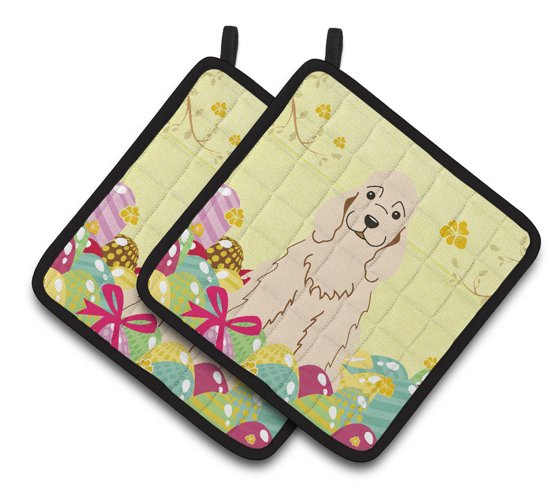 Easter Cocker Spaniel Buff Pair of Pot Holders