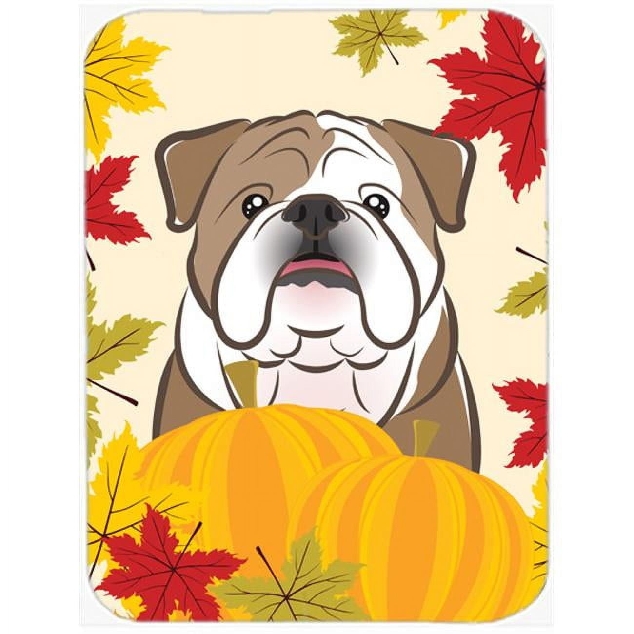 Caroline's Treasures English Bulldog Thanksgiving Glass Cutting Board Large