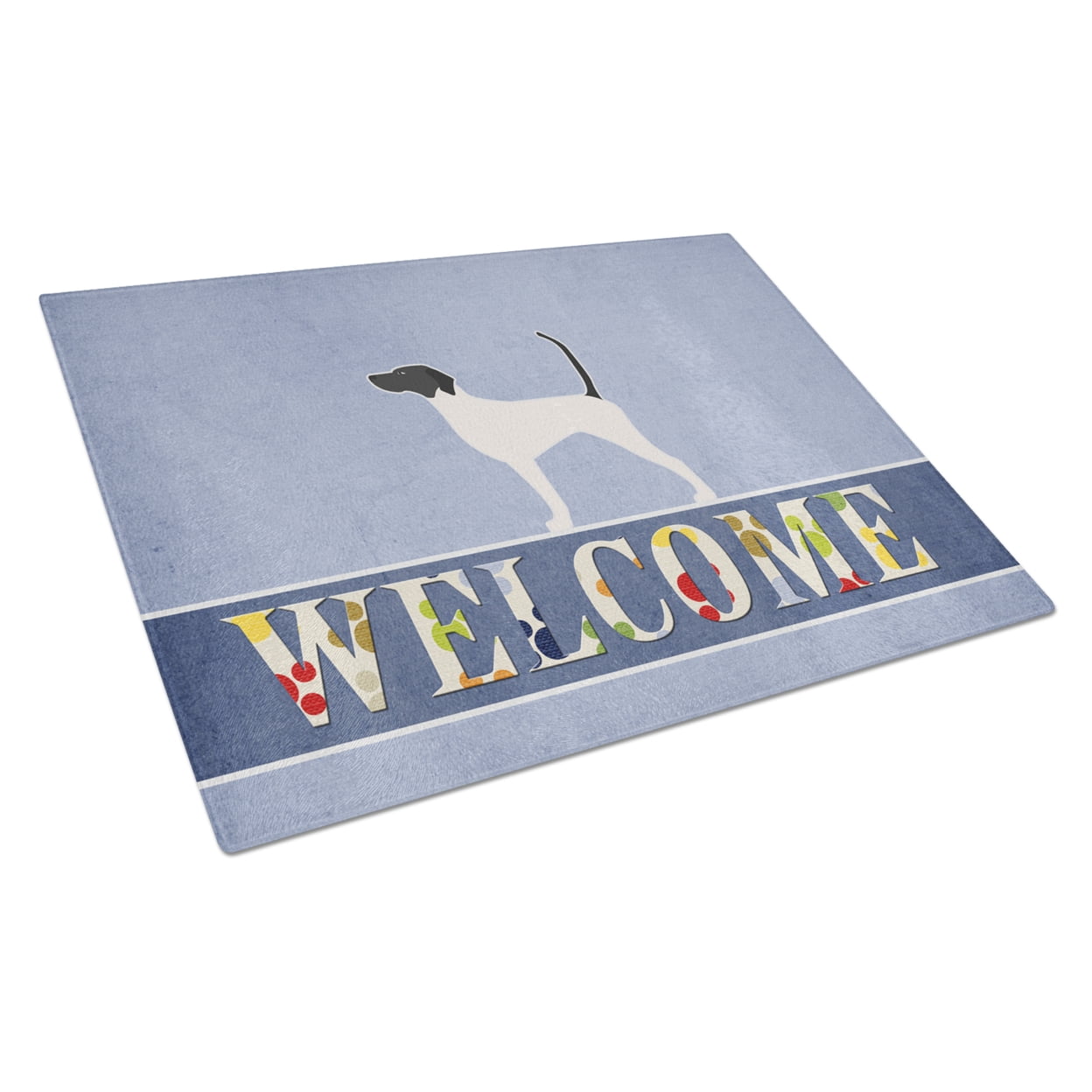 English Pointer Welcome Glass Cutting Board Large