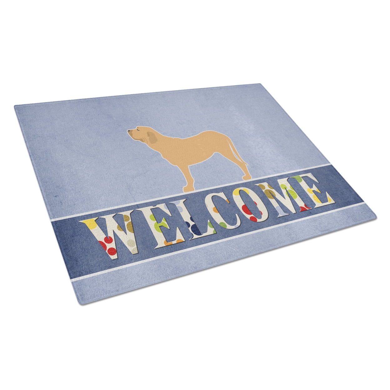 Caroline's Treasures Fila Brasileiro Welcome Glass Cutting Board Large