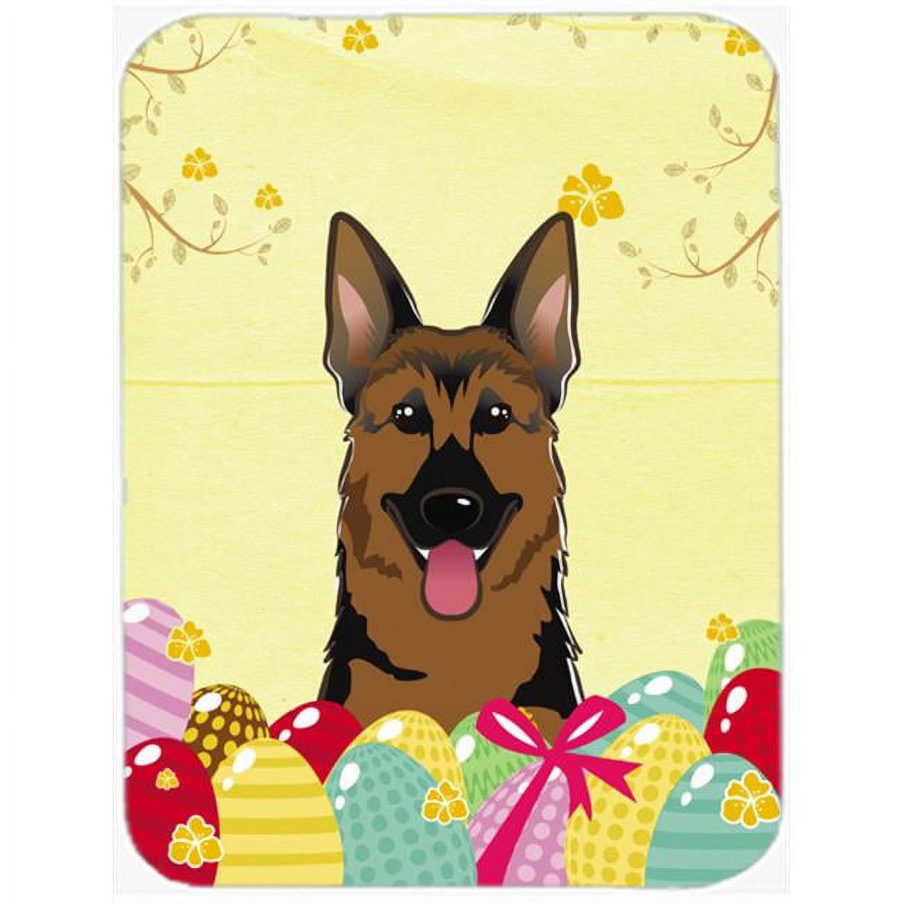 Caroline's Treasures German Shepherd Easter Egg Hunt Glass Cutting Board Large