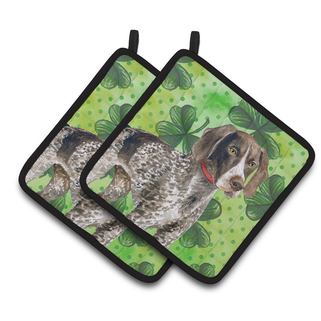 German Shorthaired Pointer St Patrick's Pair of Pot Holders