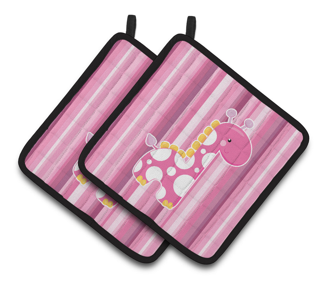 Caroline's Treasures Girl Giraffe Pair of Pot Holders