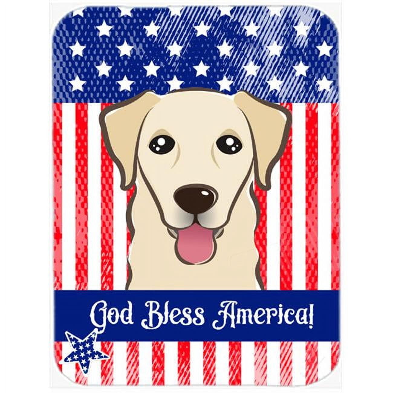 Caroline's Treasures God Bless Flag with Golden Retriever Glass Cutting Board Large
