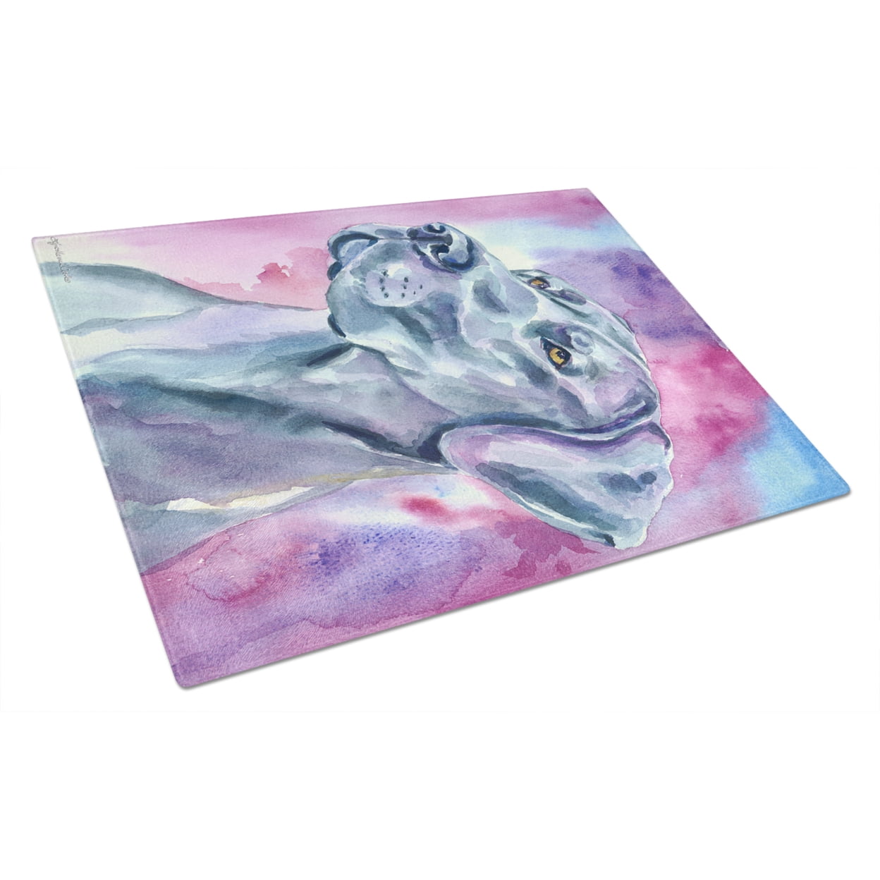 Caroline's Treasures Great Dane Blue Mood Glass Cutting Board Large