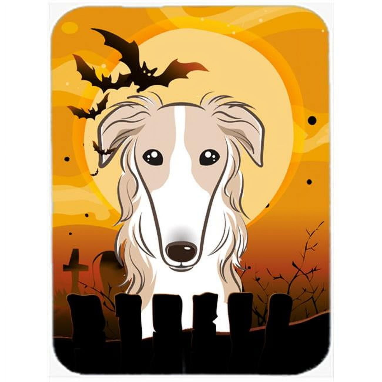 Halloween Borzoi Glass Cutting Board Large