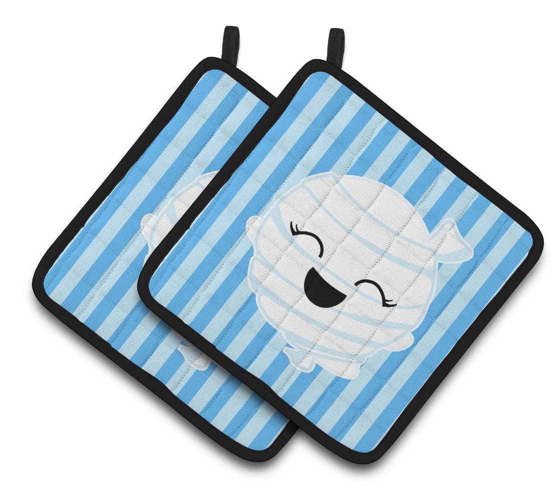 Halloween Ghost Mummy Pair of Pot Holders