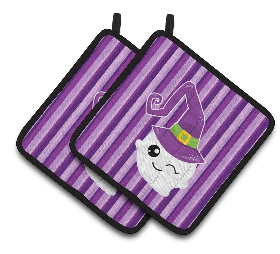 Halloween Ghost Witch Pair of Pot Holders