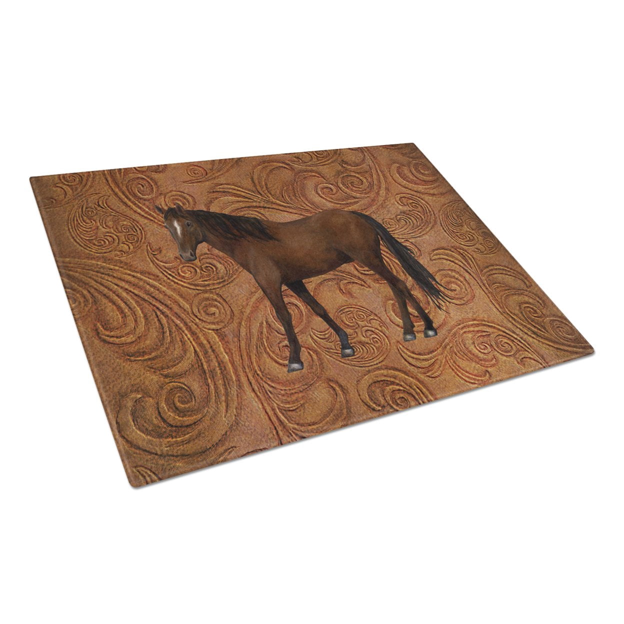 Caroline's Treasures Horse Glass Cutting Board Large Size