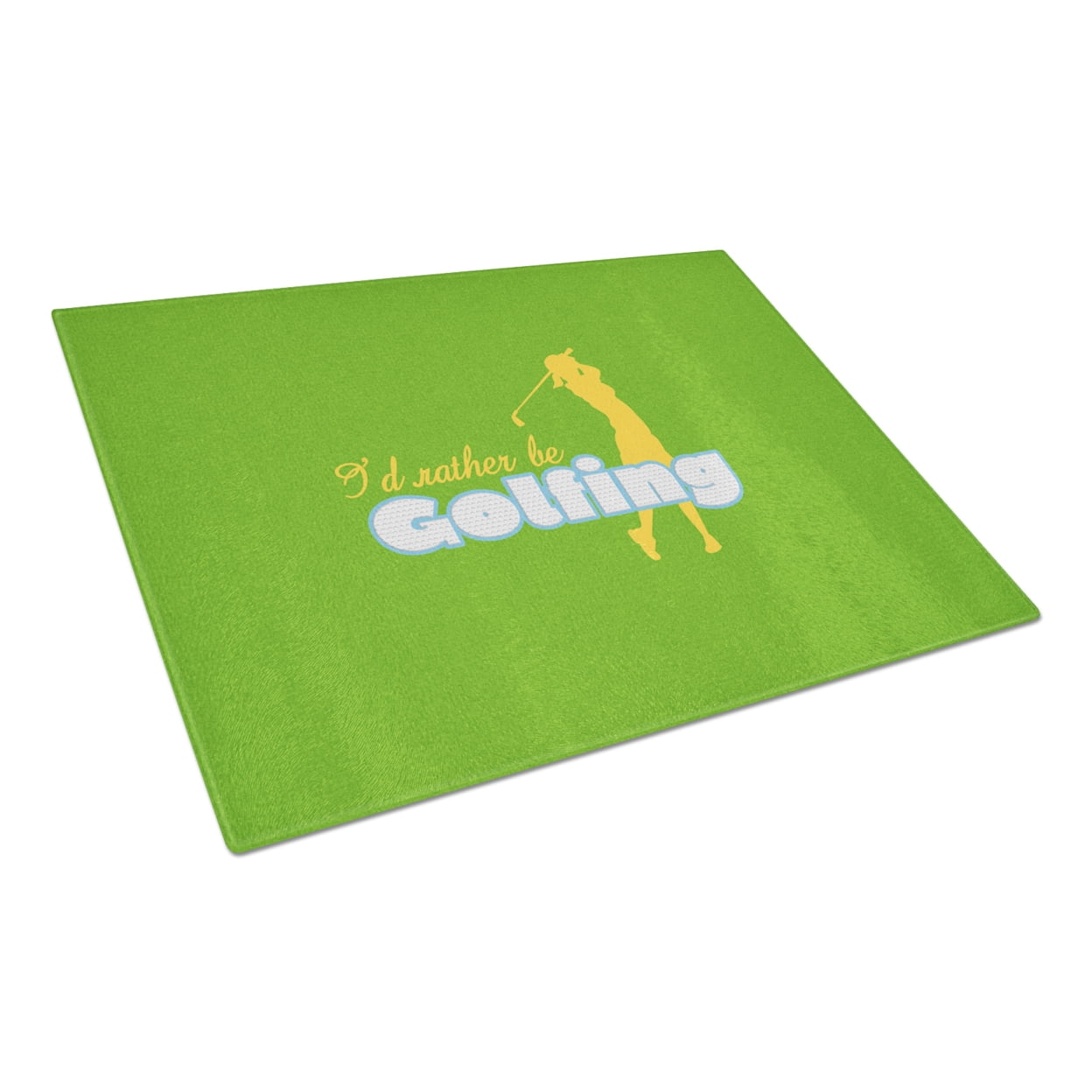 Caroline's Treasures I'd rather be Golfing Woman on Green Glass Cutting Board Large Size