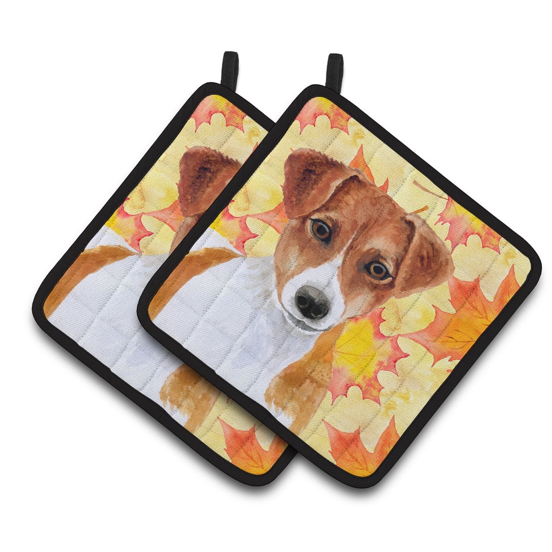 Jack Russell Terrier Fall Pair of Pot Holders