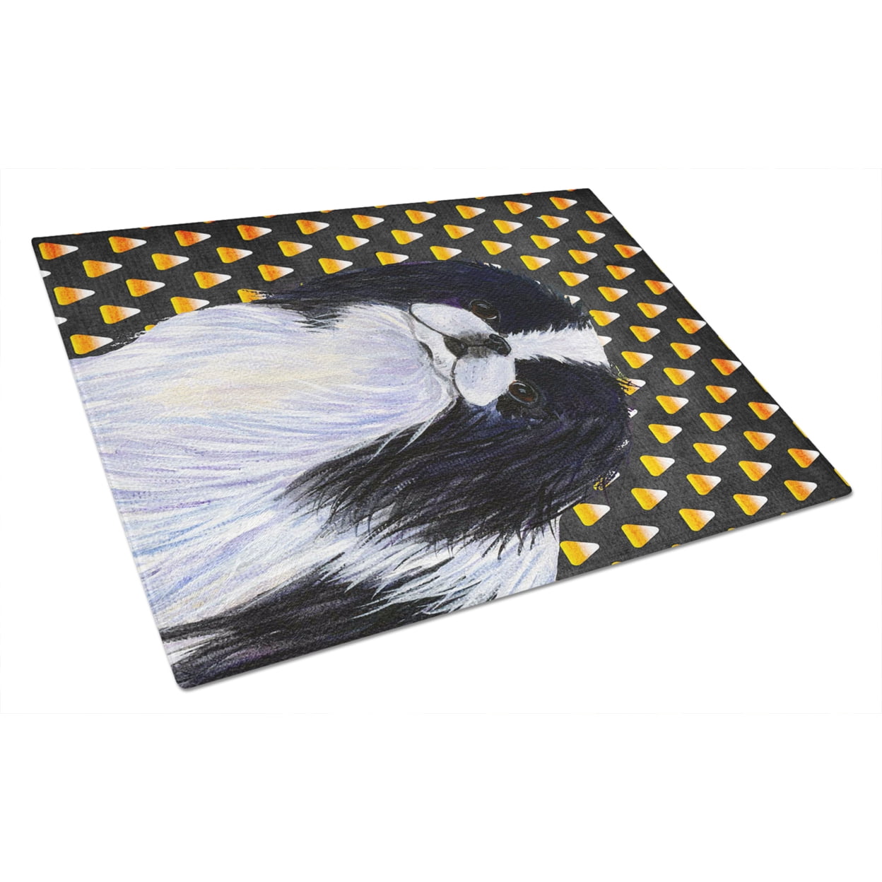 Caroline's Treasures Japanese Chin Candy Corn Halloween Portrait Glass Cutting Board Large