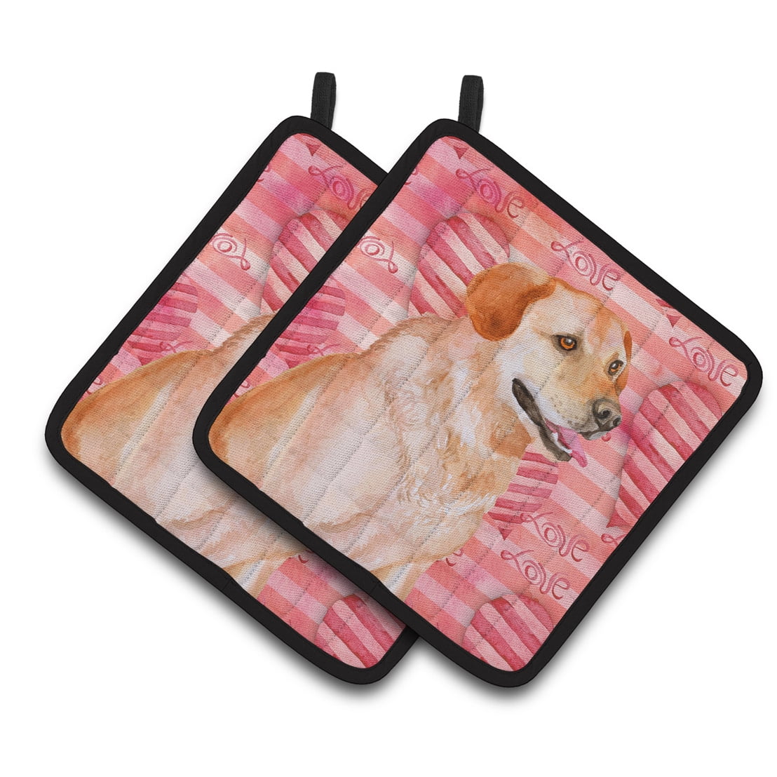 Caroline's Treasures Labrador Retriever Love Pair of Pot Holders
