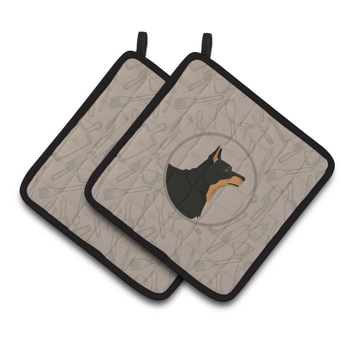 Caroline's Treasures Lancashire Terrier In the Kitchen Pair of Pot Holders