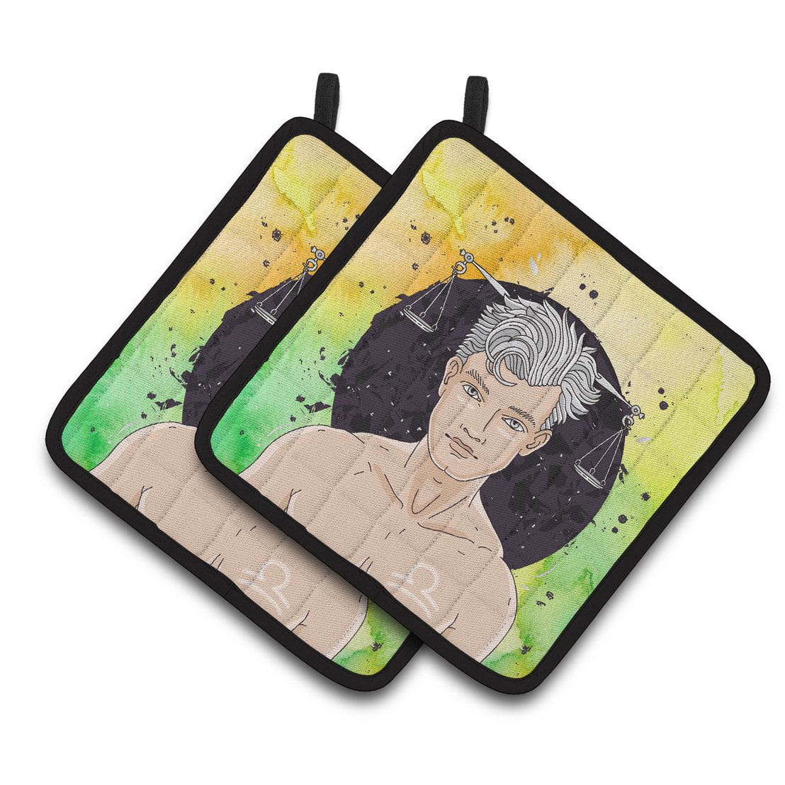 Caroline's Treasures Libra Zodiac Sign Pair of Pot Holders