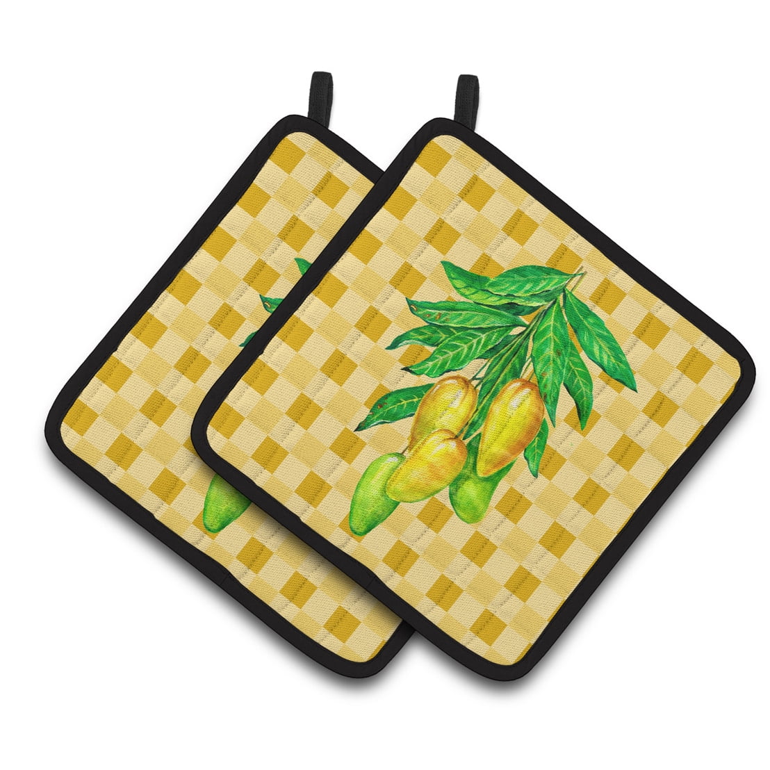 Caroline's Treasures Mangos on Branch on Basketweave Pair of Pot Holders