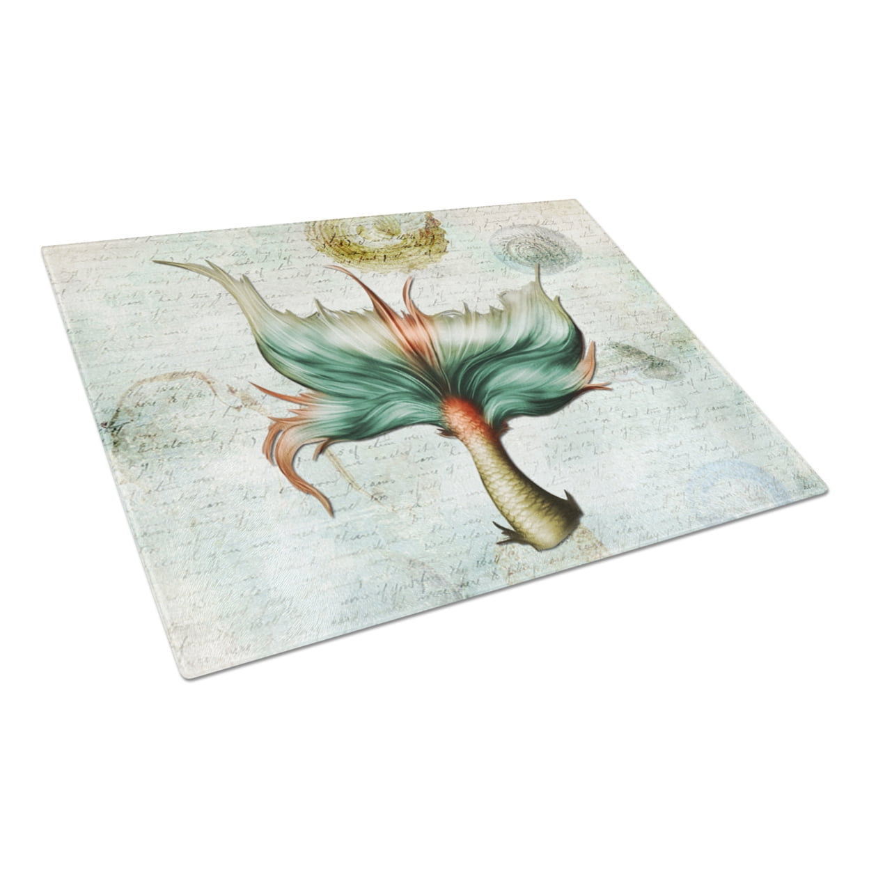Caroline's Treasures Mermaids and Mermen Mermaid Tail Glass Cutting Board Large