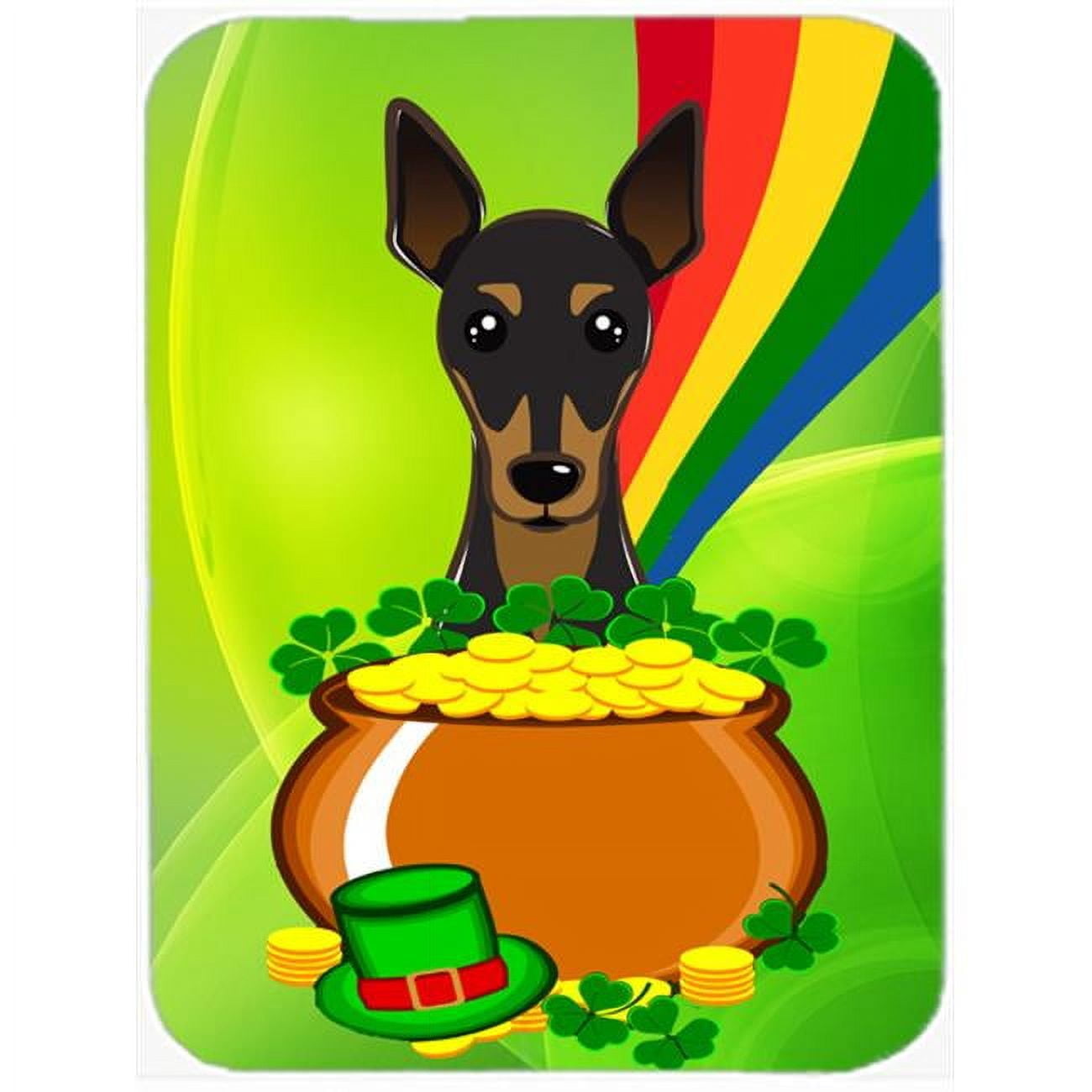 Caroline's Treasures Min Pin St. Patrick's Day Glass Cutting Board Large