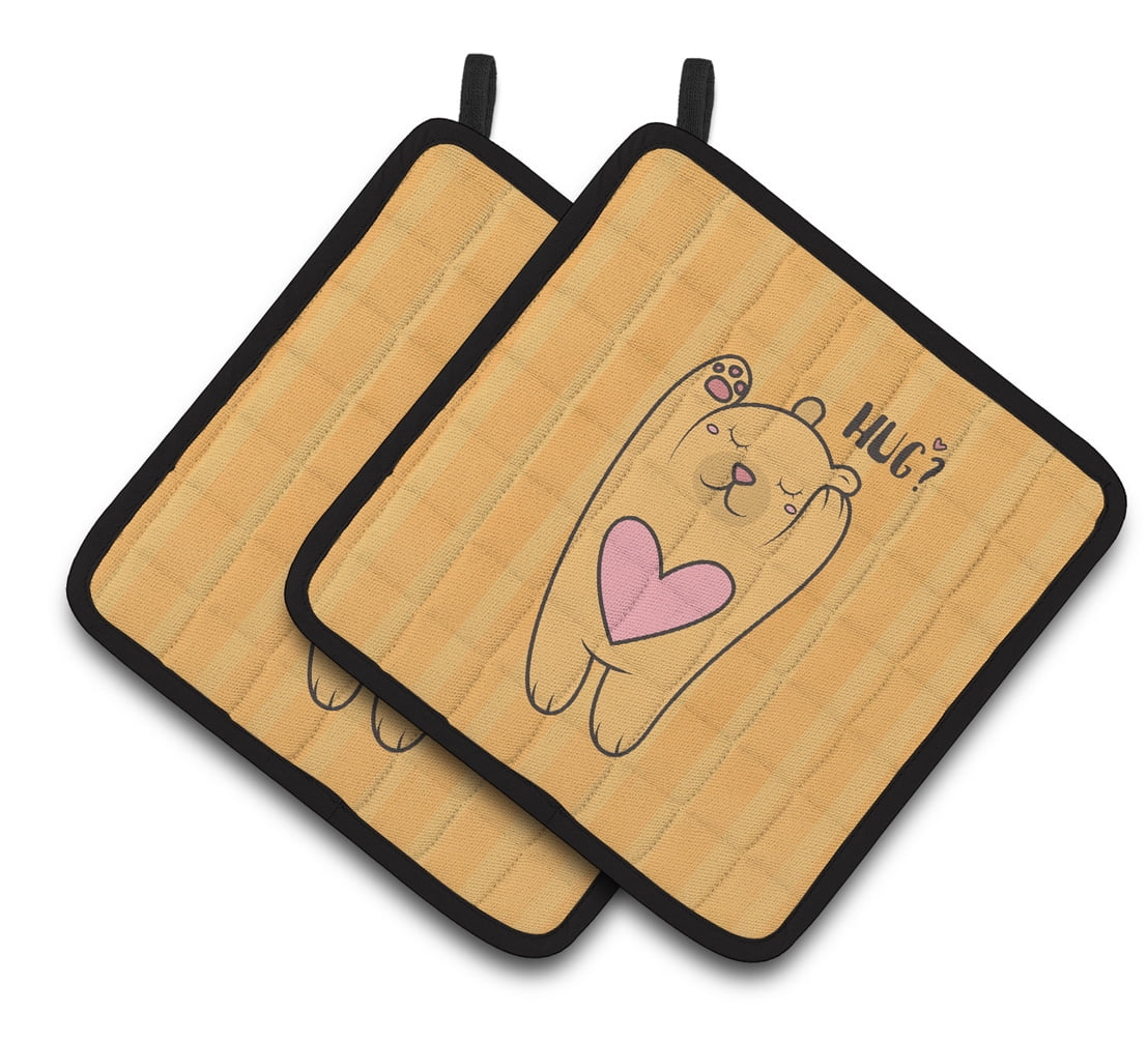 Caroline's Treasures Nursery Hug Bear Pair of Pot Holders