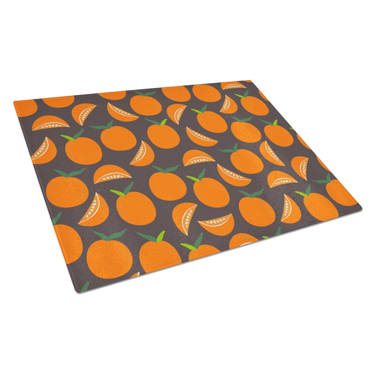 Caroline's Treasures Oranges on Gray Glass Cutting Board Large