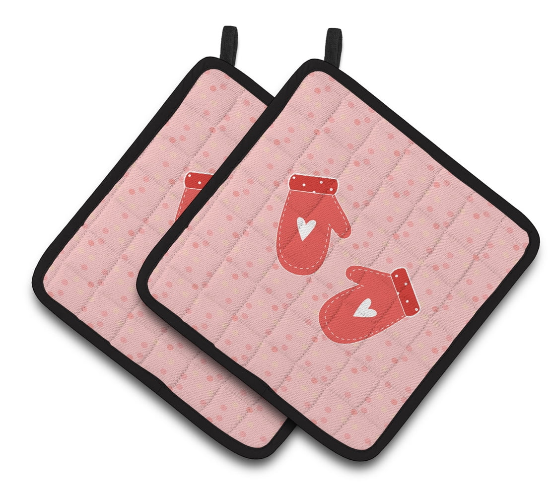 Caroline's Treasures Oven Mitts Pink Pair of Pot Holders