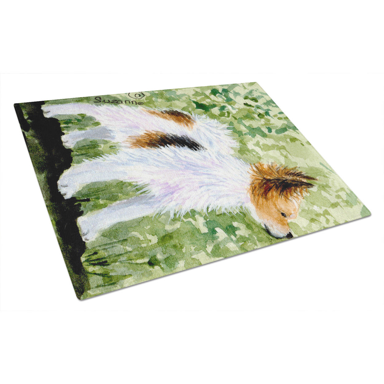 Caroline's Treasures Papillon Glass Cutting Board Large
