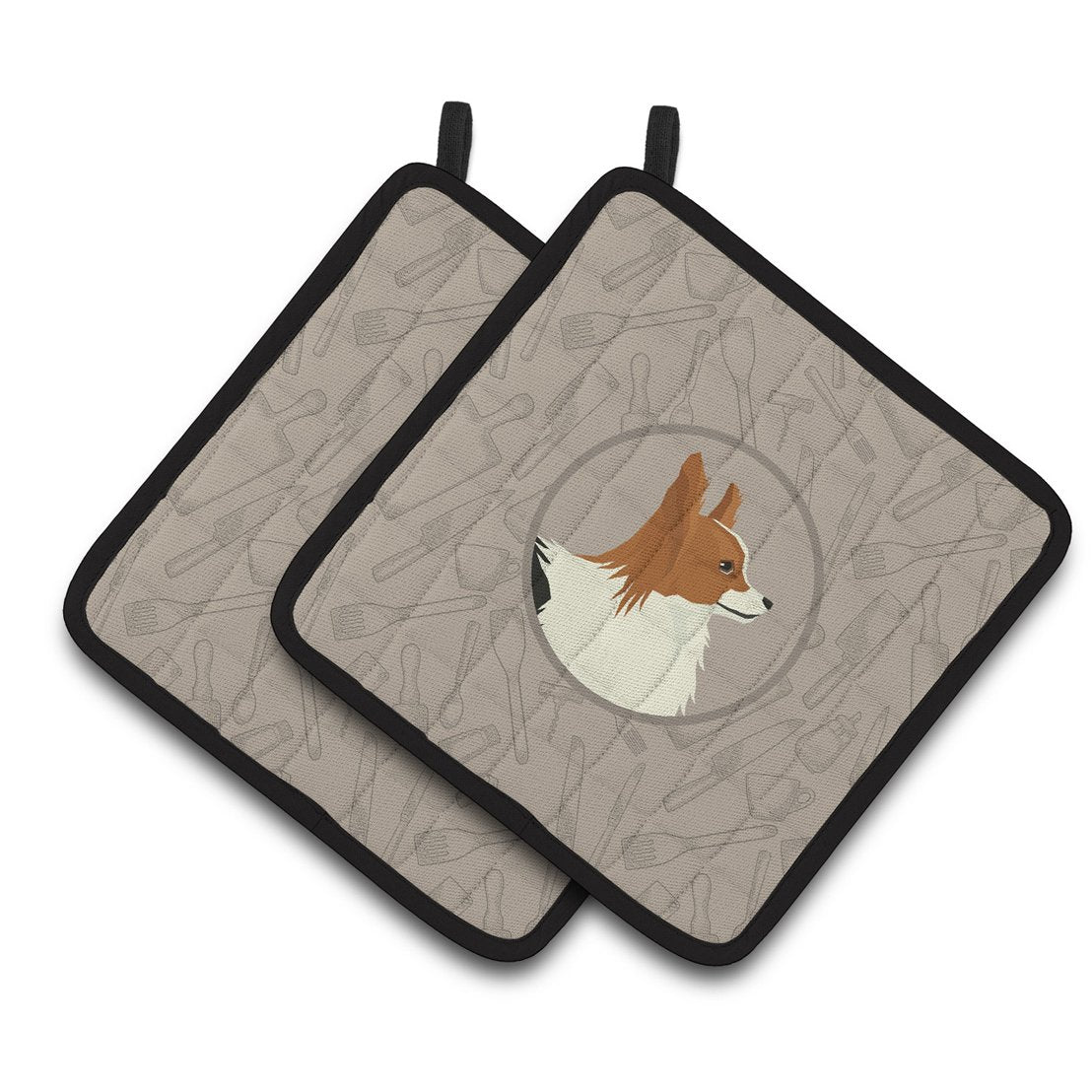 Caroline's Treasures Papillon In the Kitchen Pair of Pot Holders
