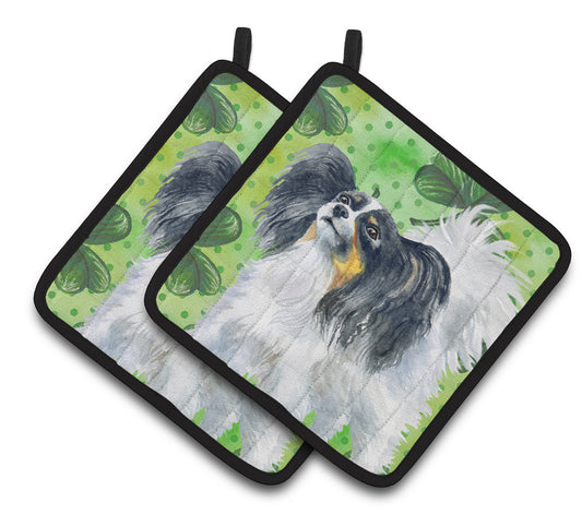 Caroline's Treasures Papillon St Patrick's Pair of Pot Holders