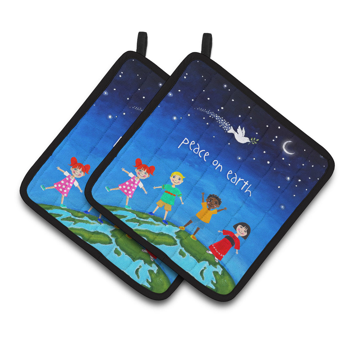 Peace on Earth Pair of Pot Holders