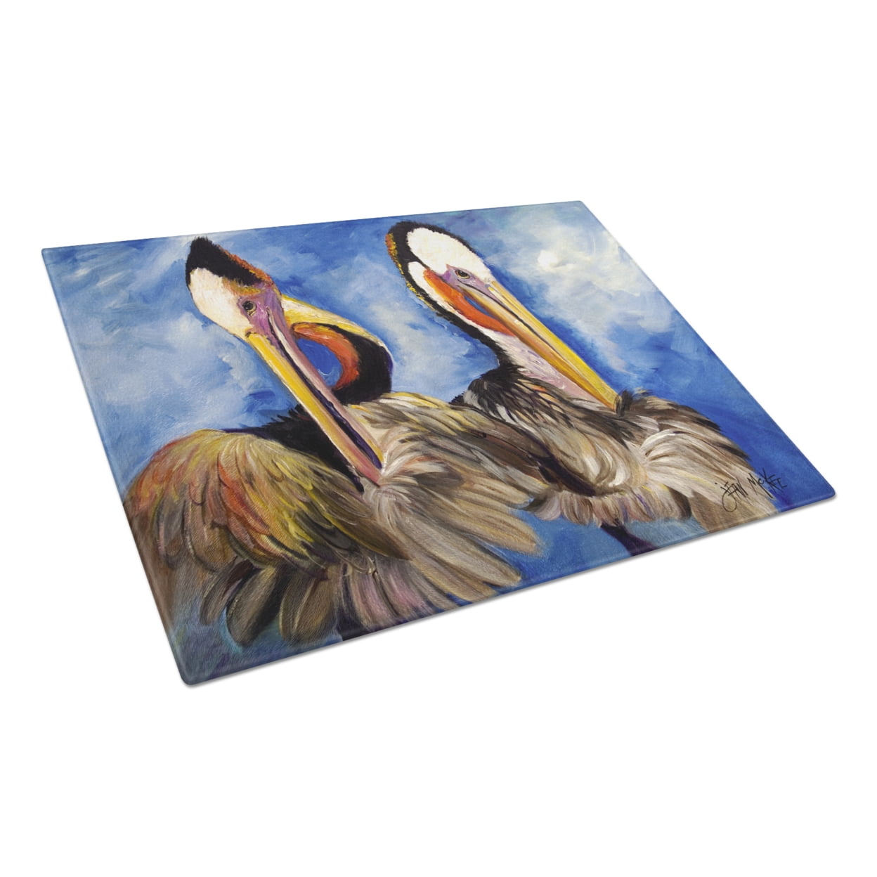 Caroline's Treasures Pelican Brothers Glass Cutting Board Large