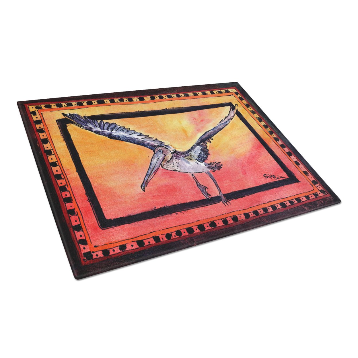 Caroline's Treasures Pelican Glass Cutting Board Large