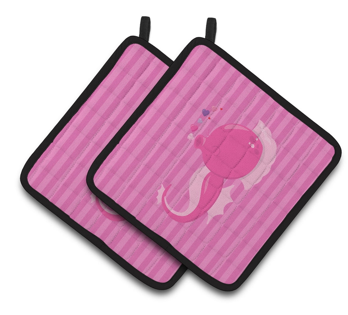 Caroline's Treasures Pink Seahorse Pair of Pot Holders