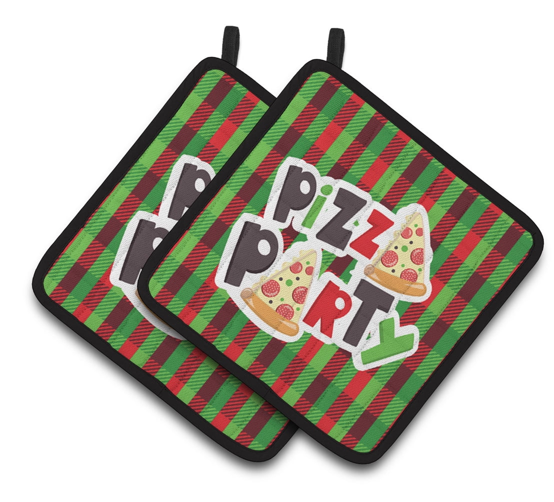 Caroline's Treasures Pizza Party Pair of Pot Holders