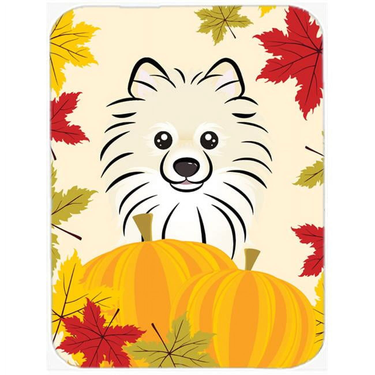 Caroline's Treasures Pomeranian Thanksgiving Glass Cutting Board Large