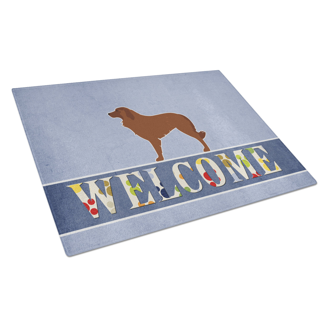 Caroline's Treasures Portuguese Sheepdog Dog Welcome Glass Cutting Board Large