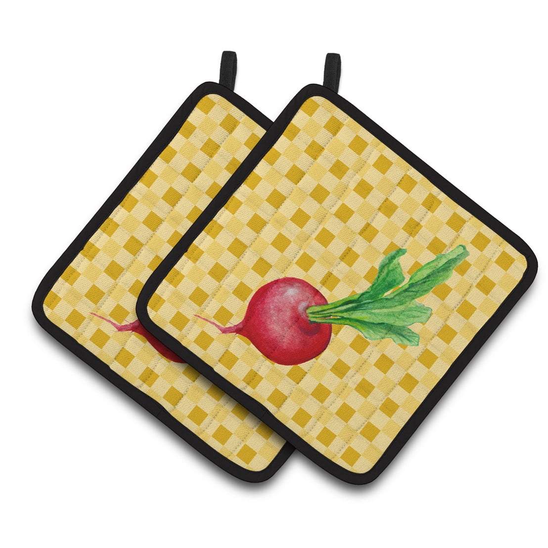 Caroline's Treasures Radish on Basketweave Pair of Pot Holders