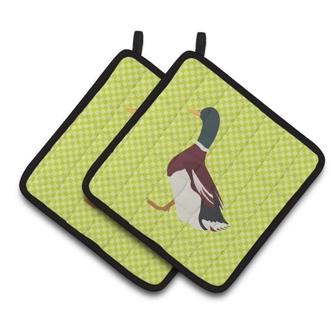 Caroline's Treasures Rouen Duck Green Pair of Pot Holders