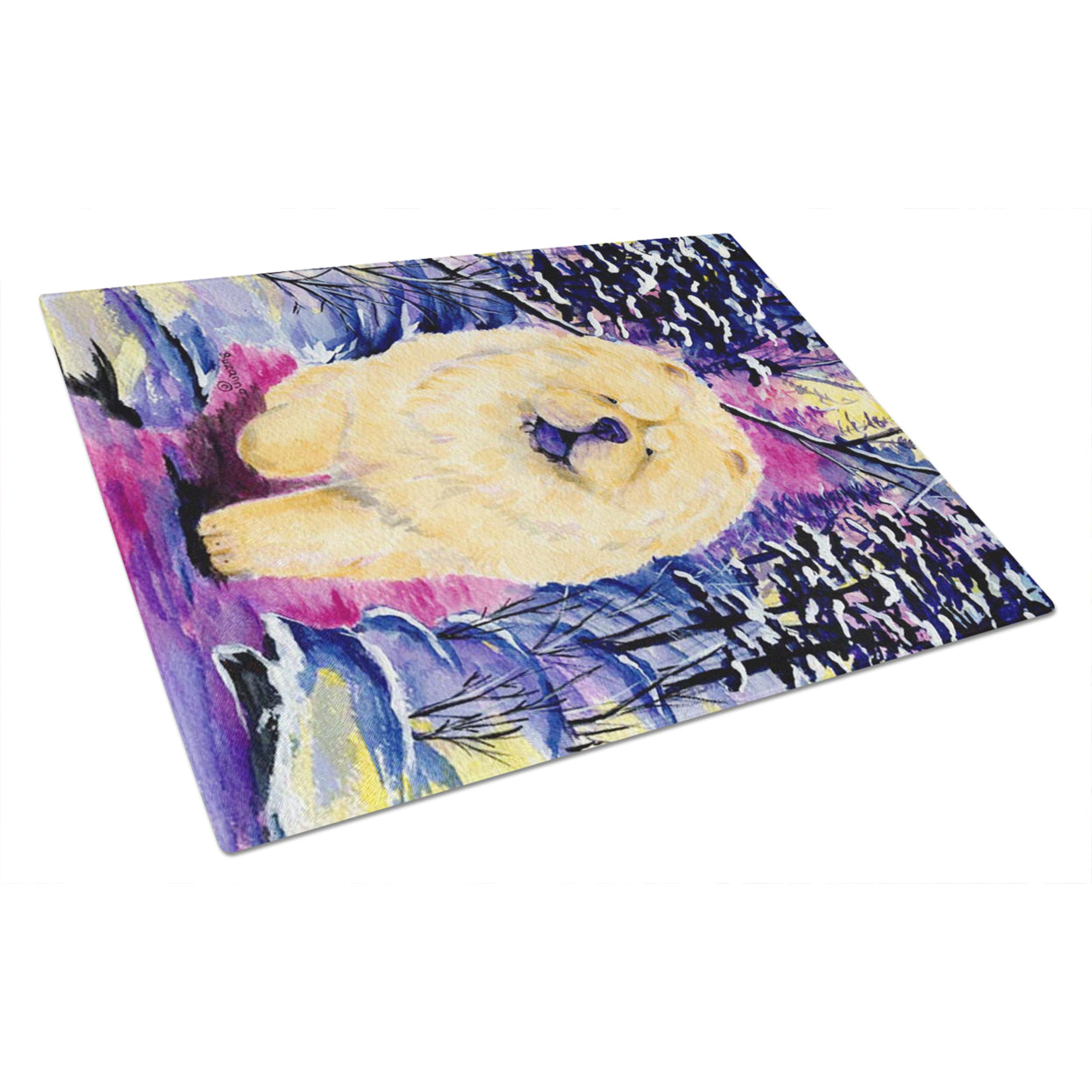 Caroline's Treasures SS1005LCB Chow Chow Glass Cutting Board Large, 12H x 16W, multicolor
