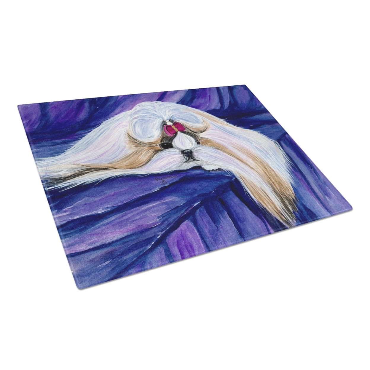 Caroline's Treasures SS8605LCB Shih Tzu Glass Cutting Board Large, 12H x 16W, multicolor