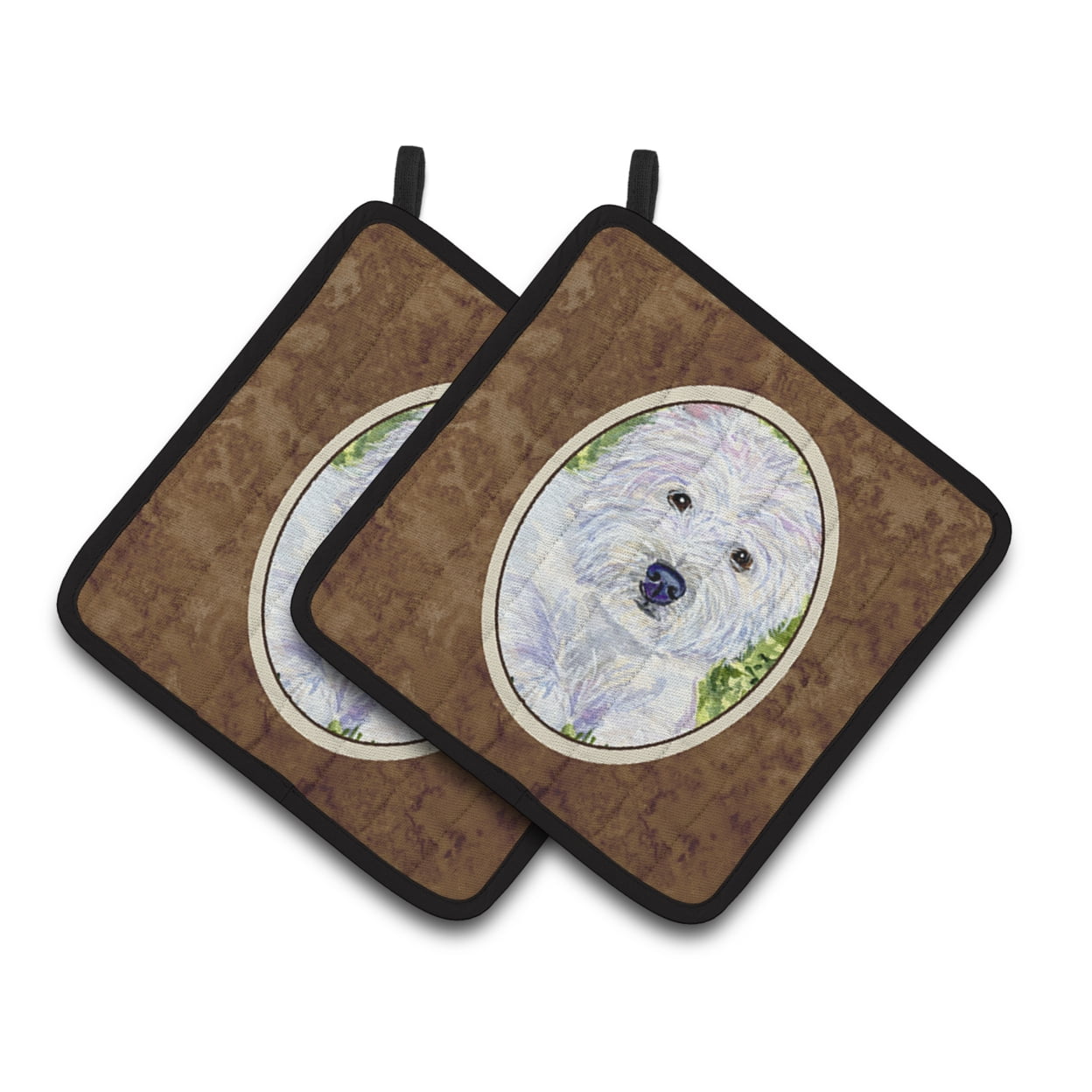Caroline's Treasures SS8835PTHD Westie Pair of Pot Holders, 7.5HX7.5W, multicolor