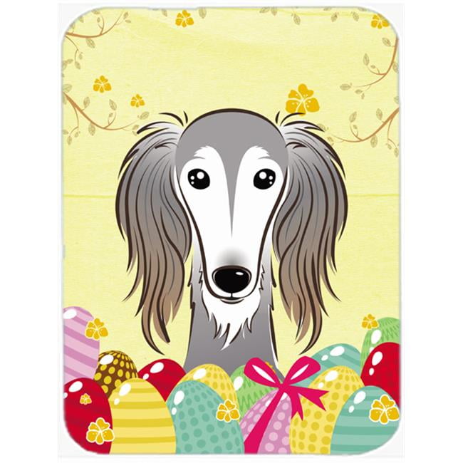 Caroline's Treasures Saluki Easter Egg Hunt Glass Cutting Board Large