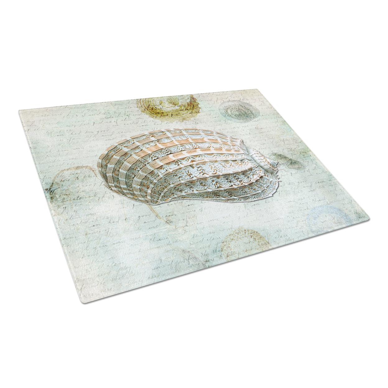 Caroline's Treasures Shells Glass Cutting Board Large