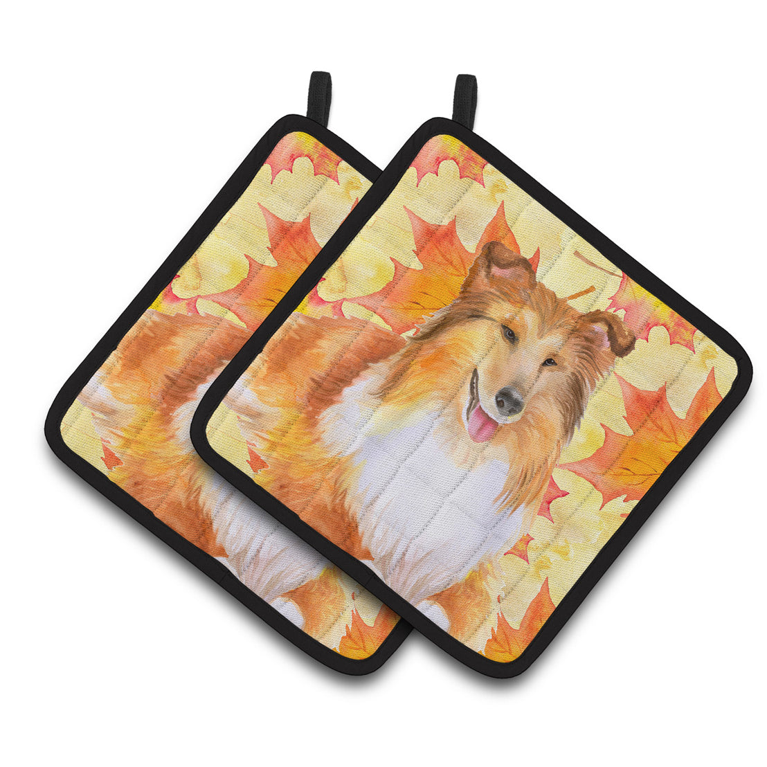 Caroline's Treasures Sheltie Fall Pair of Pot Holders