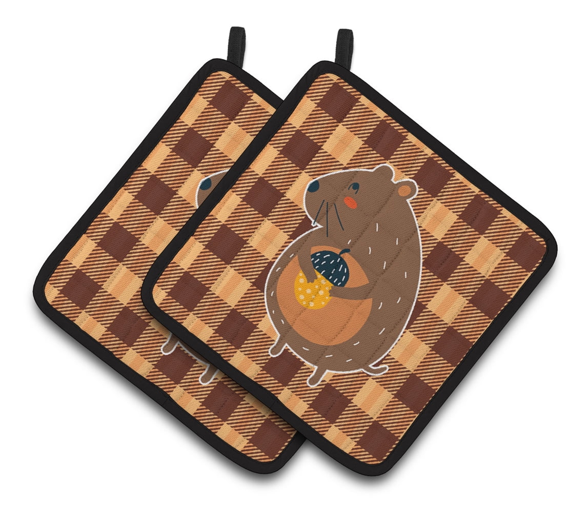 Caroline's Treasures Squirrel with a Nut Pair of Pot Holders