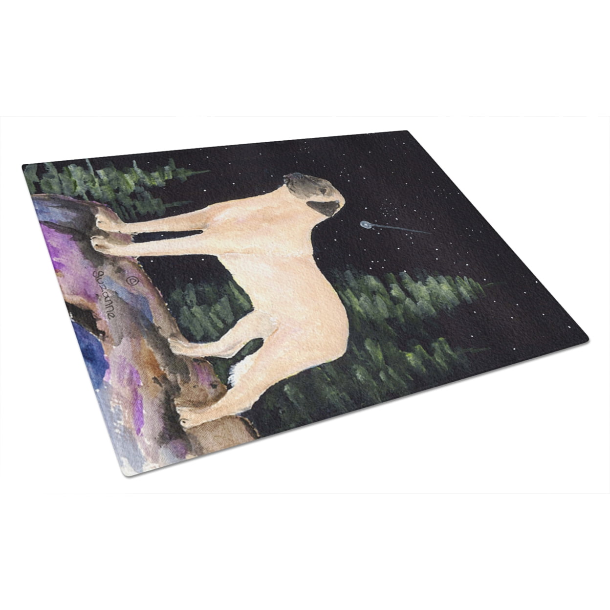 Caroline's Treasures Starry Night Anatolian Shepherd Glass Cutting Board Large